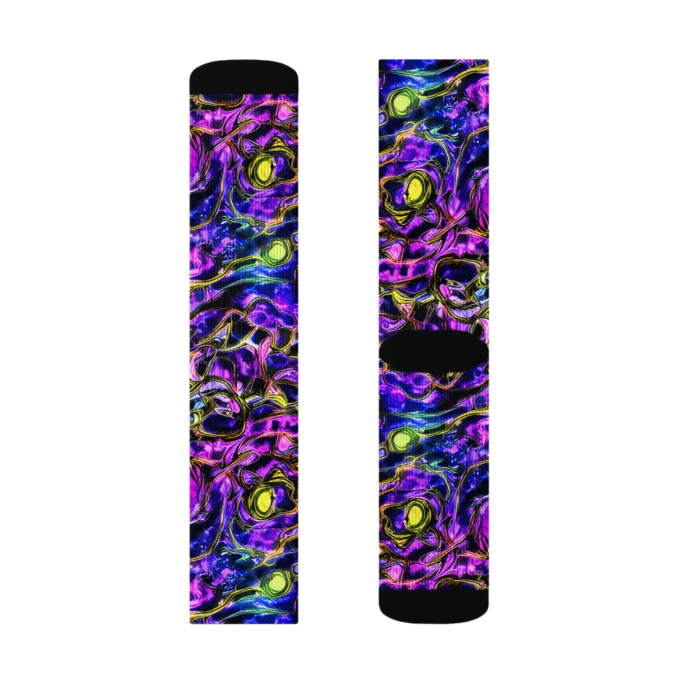 Midnight Fluorescence on Socks — Left Sock