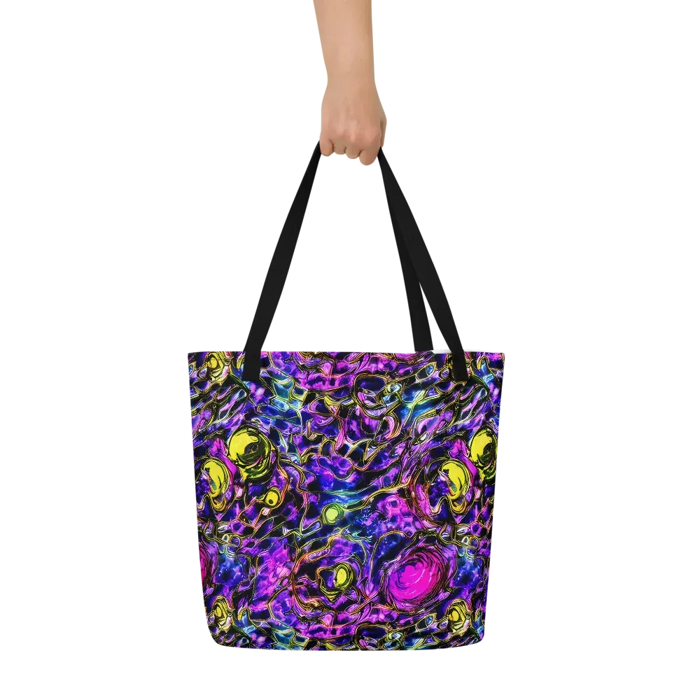 Midnight Fluorescence on Large Tote Bag W/ Pocket — Front
