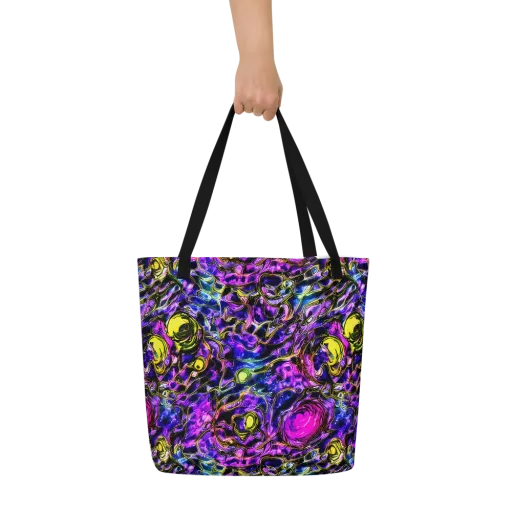 Midnight Fluorescence on a Large Tote Bag W/ Pocket