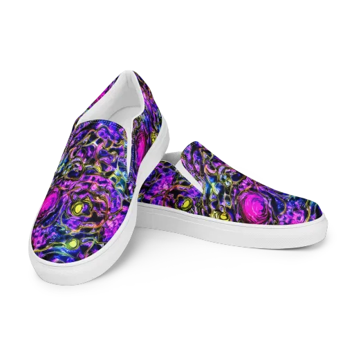 Midnight Fluorescence on a Women's Slip-On Canvas Shoes