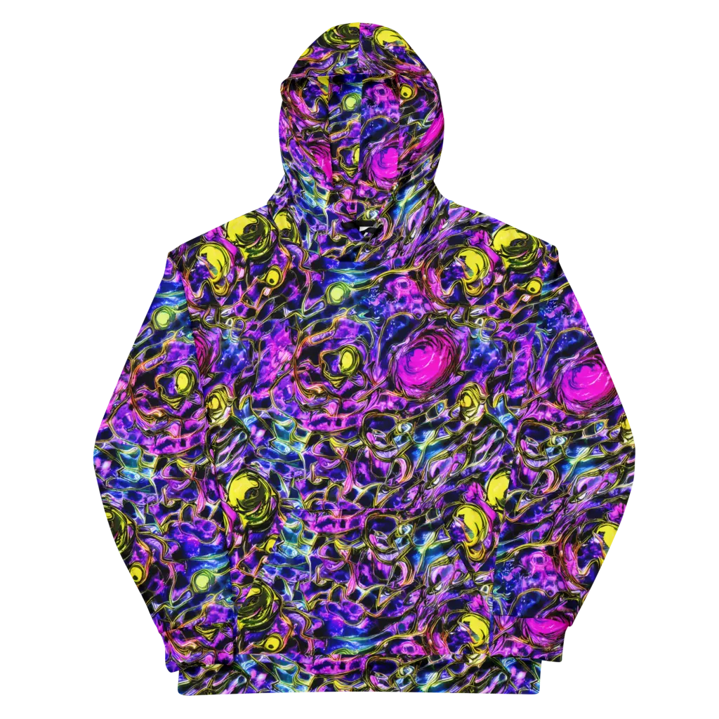 Midnight Fluorescence on Cotton Hoodie — Front