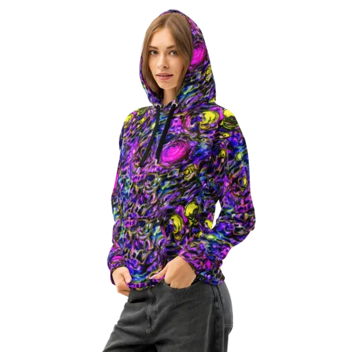 Midnight Fluorescence on a Cotton Hoodie