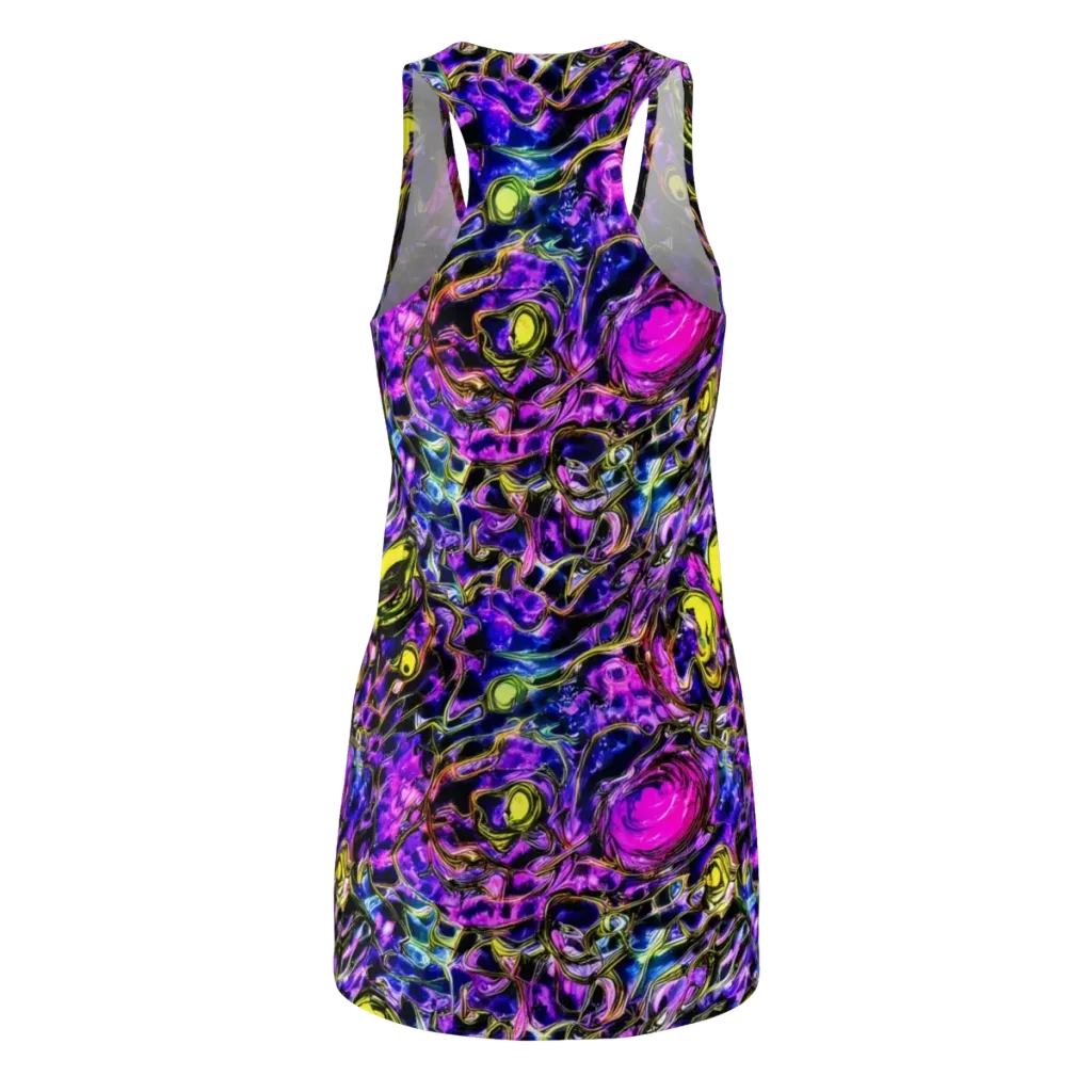 Midnight Fluorescence on Racerback Dress — Back