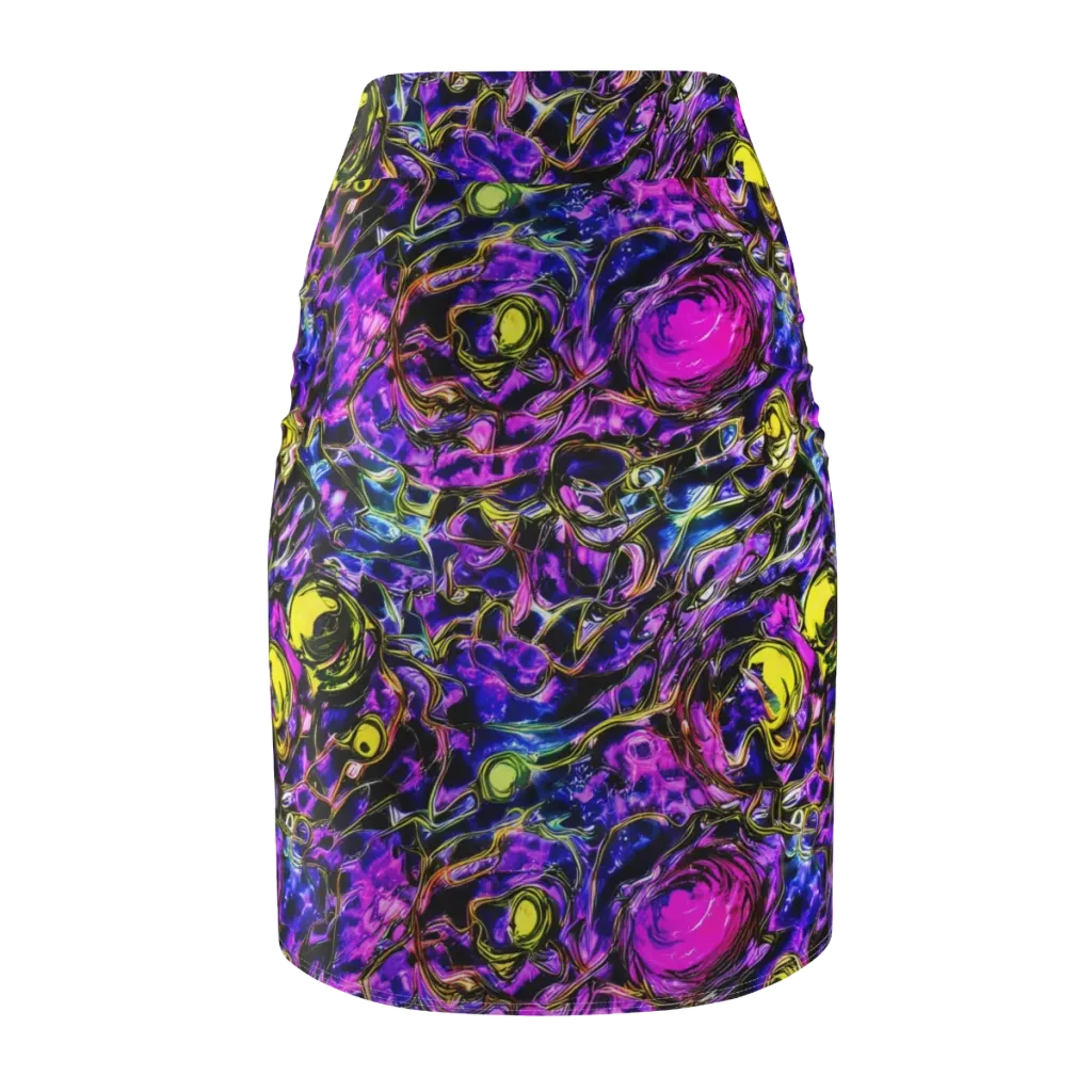 Midnight Fluorescence on Pencil Skirt — Back