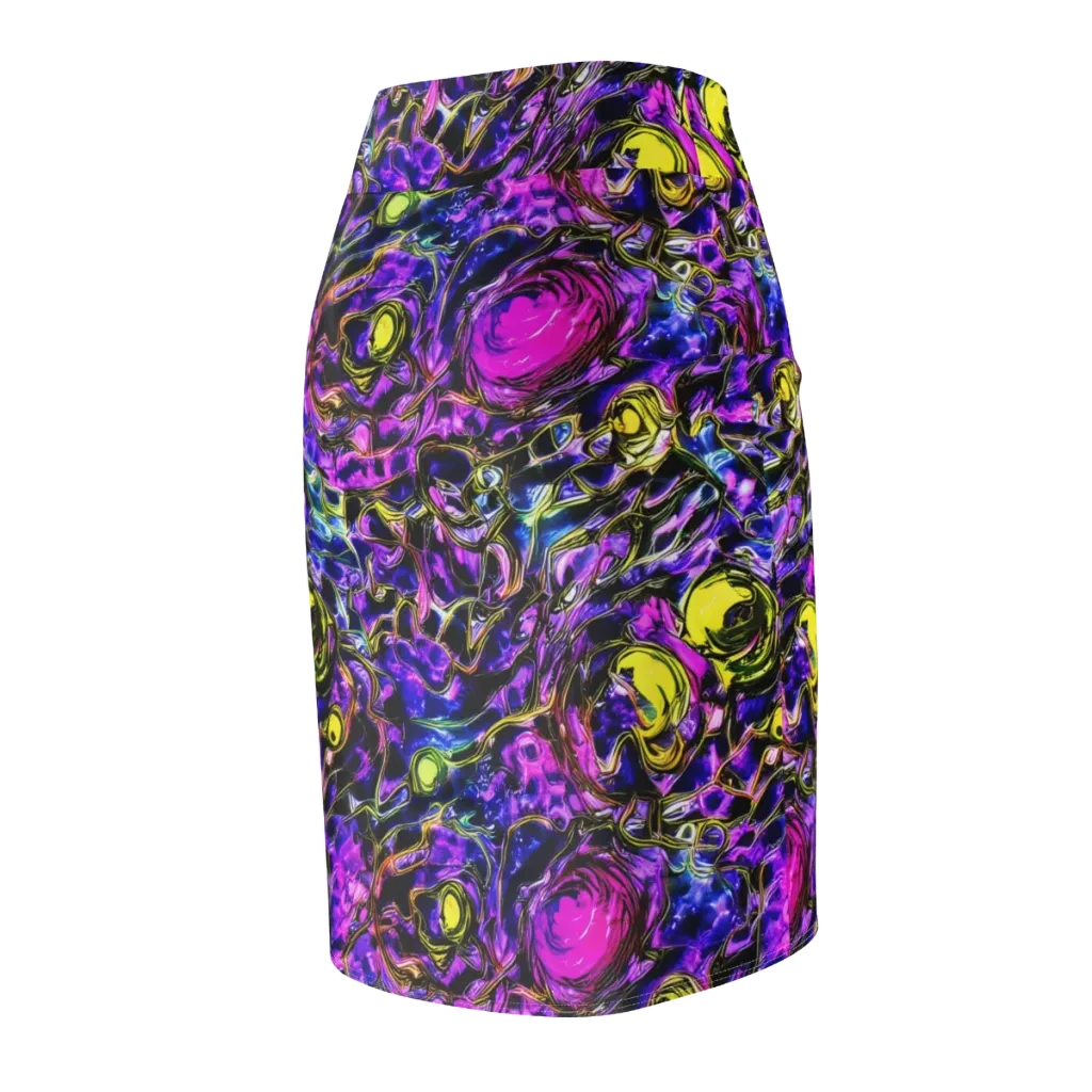 Midnight Fluorescence on Pencil Skirt — Back Side