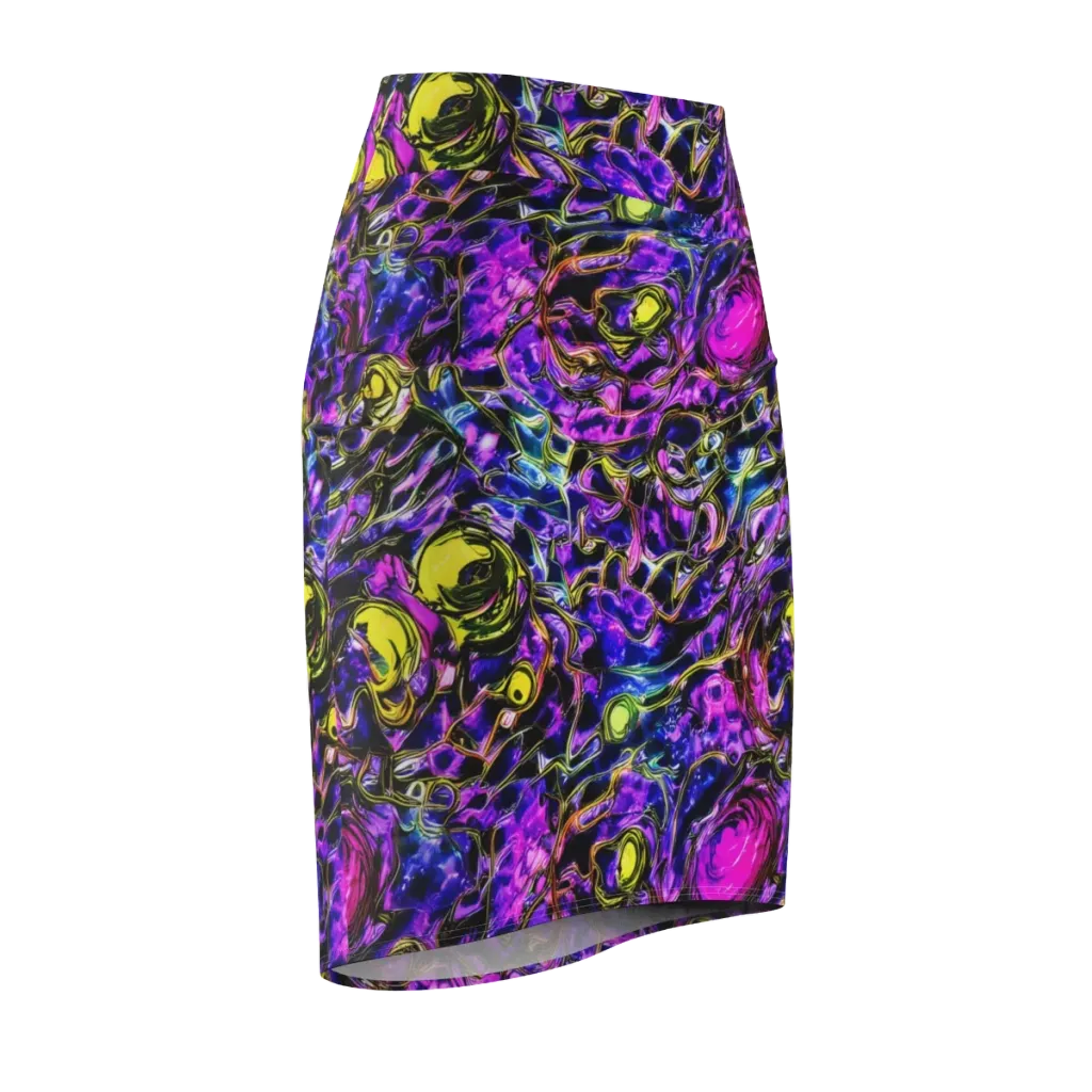 Midnight Fluorescence on Pencil Skirt — Front Side