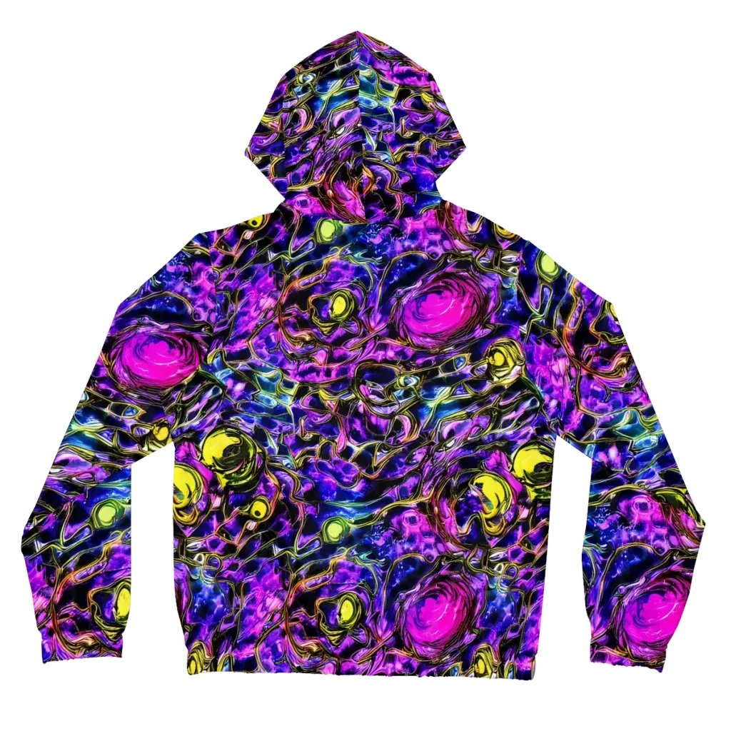 Midnight Fluorescence on Women's Full-Zip Hoodie — Back