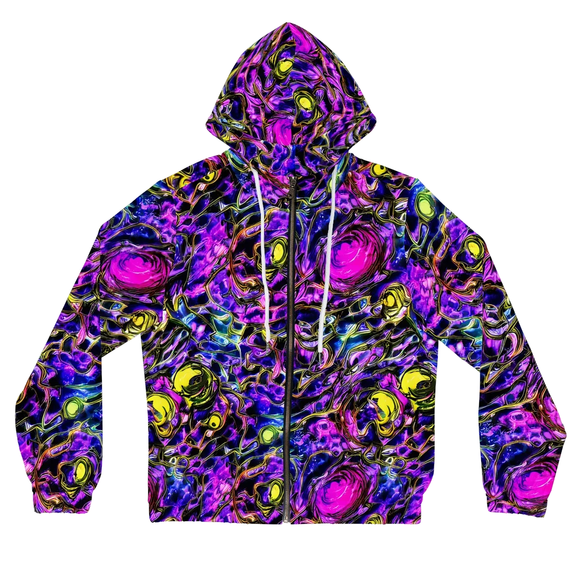 Midnight Fluorescence on Women's Full-Zip Hoodie — Front