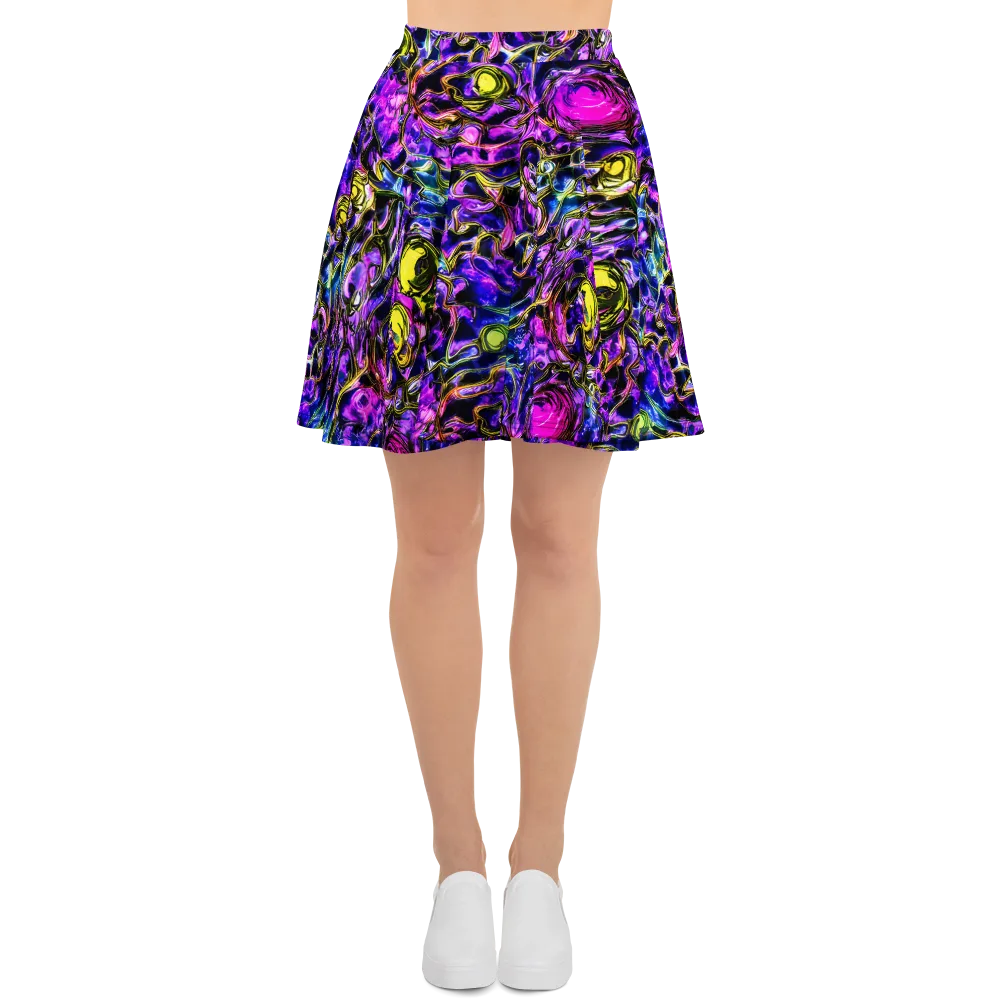 Midnight Fluorescence on Skater Skirt — Front
