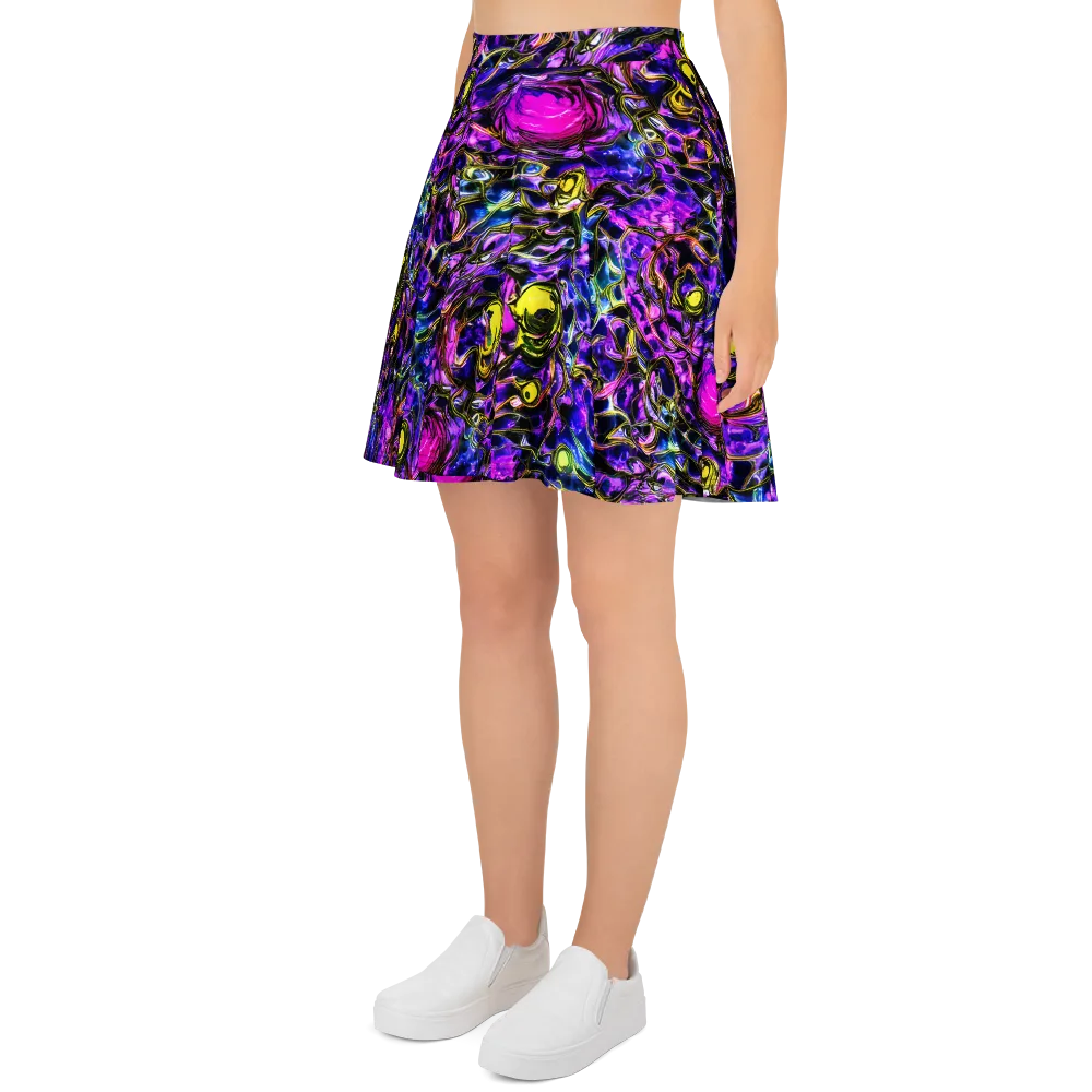 Midnight Fluorescence on Skater Skirt — Left