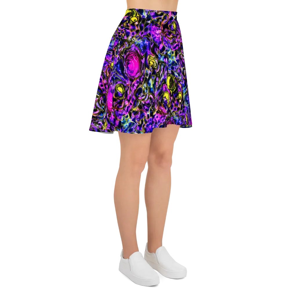 Midnight Fluorescence on Skater Skirt — Right