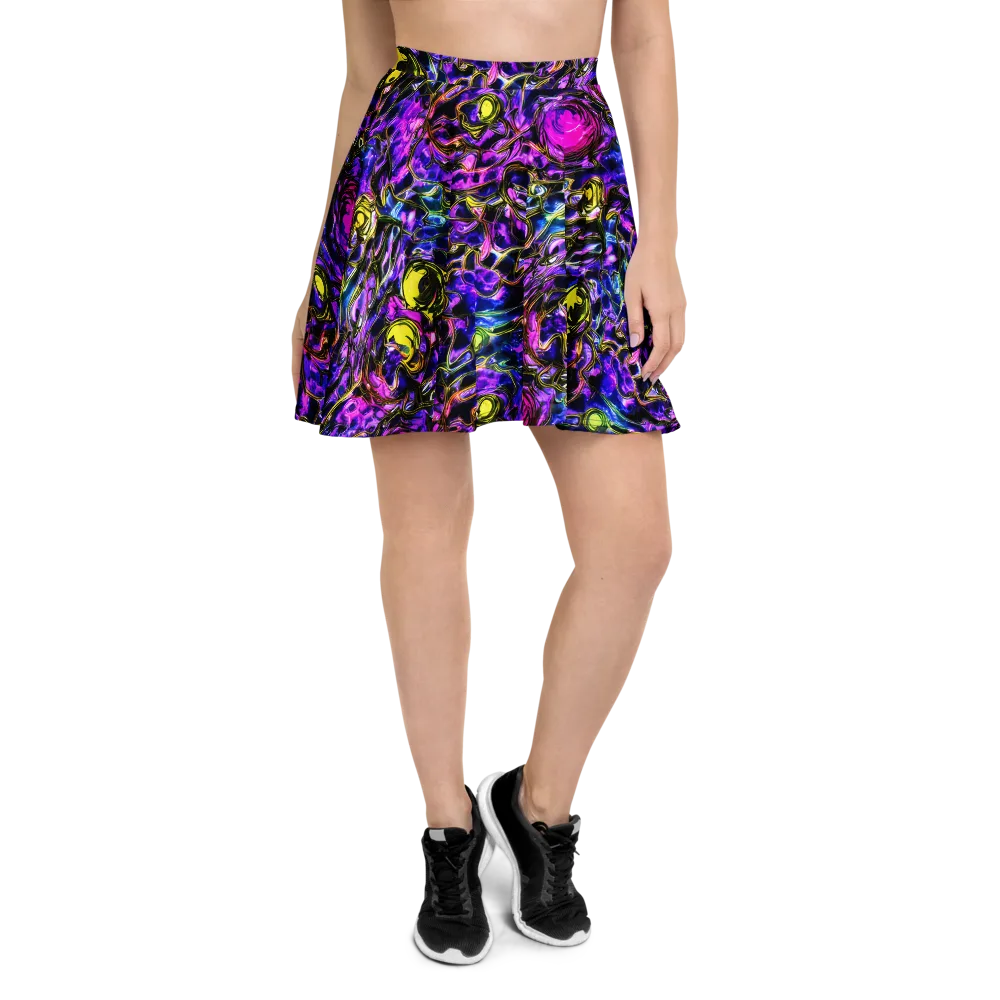 Midnight Fluorescence on Skater Skirt — Front