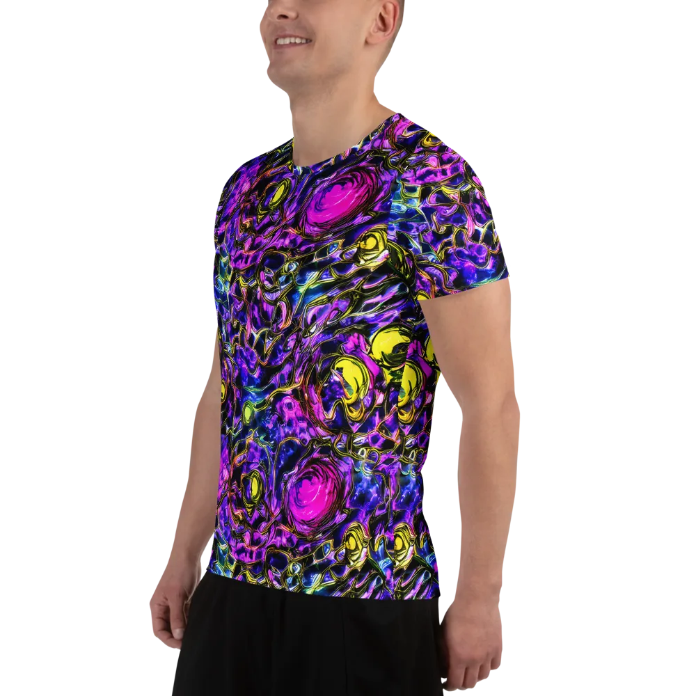 Midnight Fluorescence on Men's Athletic T-Shirt — Left