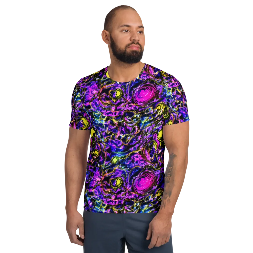 Midnight Fluorescence on Men's Athletic T-Shirt — Front