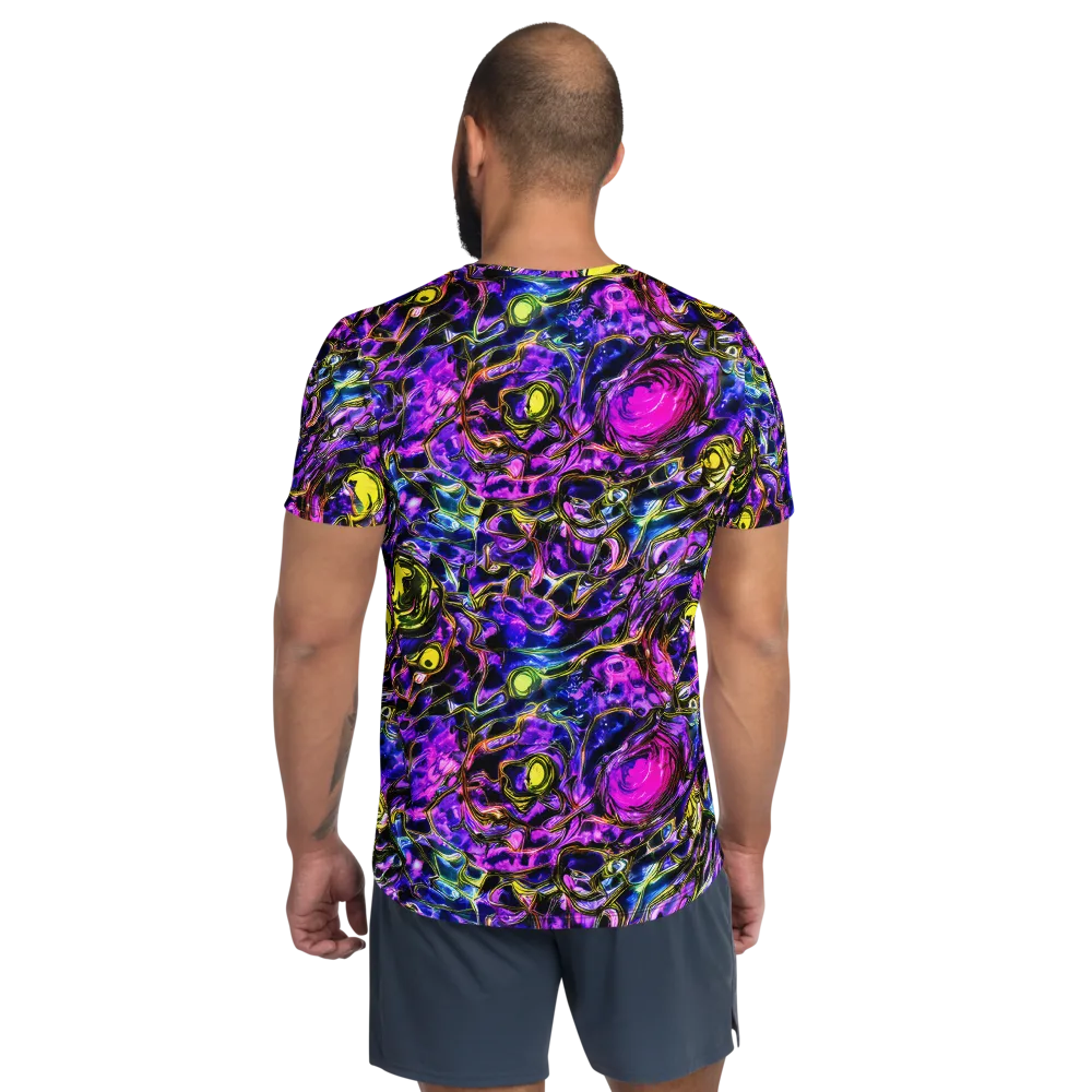 Midnight Fluorescence on Men's Athletic T-Shirt — Back