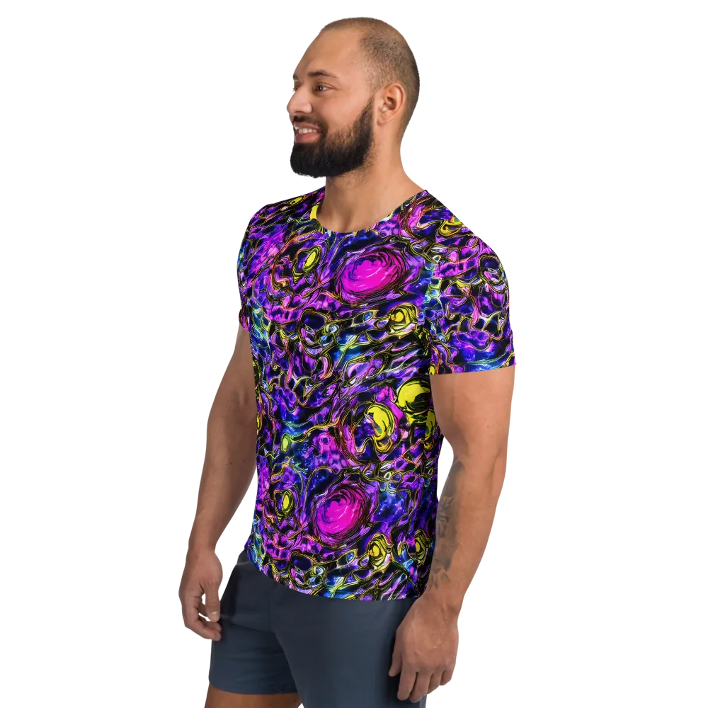 Midnight Fluorescence on Men's Athletic T-Shirt — Left