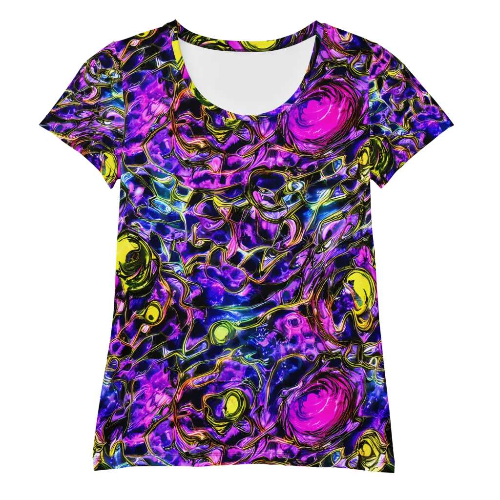 Midnight Fluorescence on Women's Athletic T-Shirt — Front