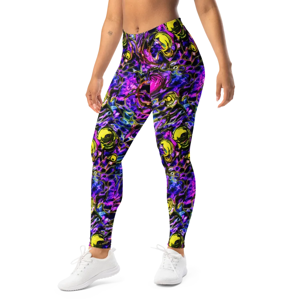 Midnight Fluorescence on Leggings — Left Front