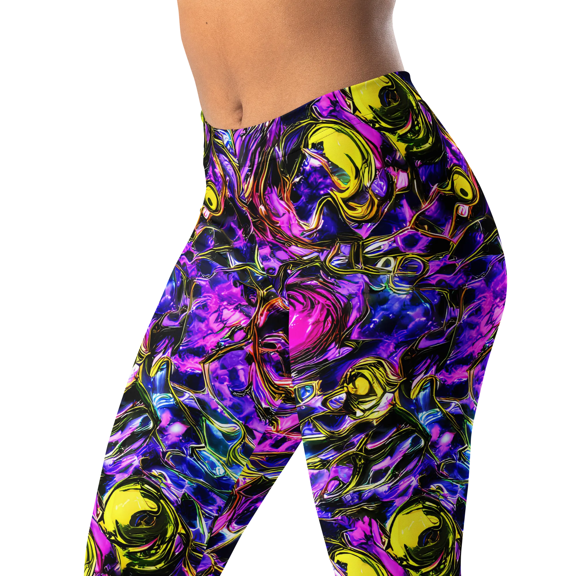 Midnight Fluorescence on Leggings — Left Front