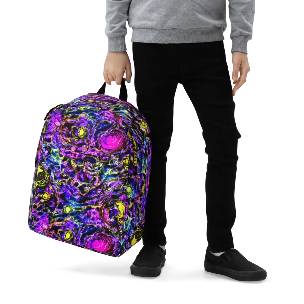 Midnight Fluorescence on Minimalist Backpack — Zoomed-in