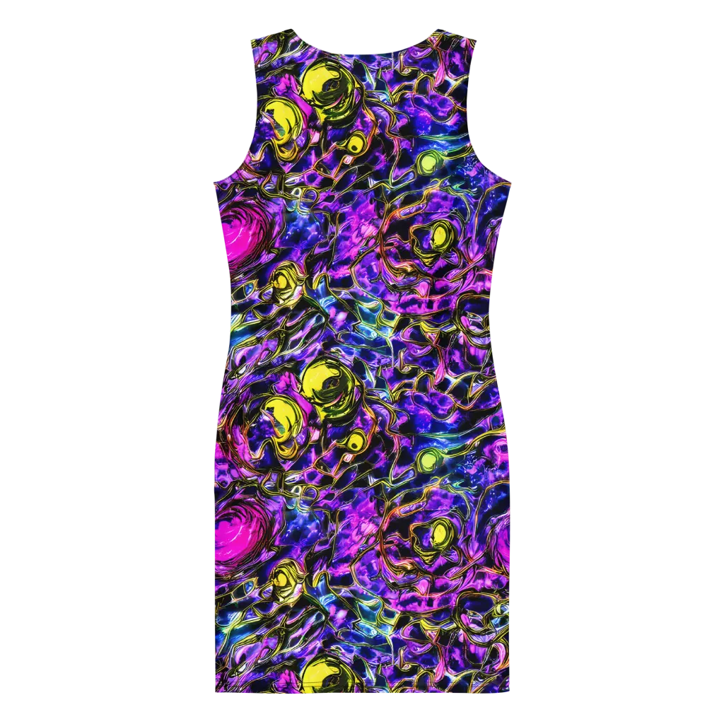 Midnight Fluorescence on Bodycon Dress — Back