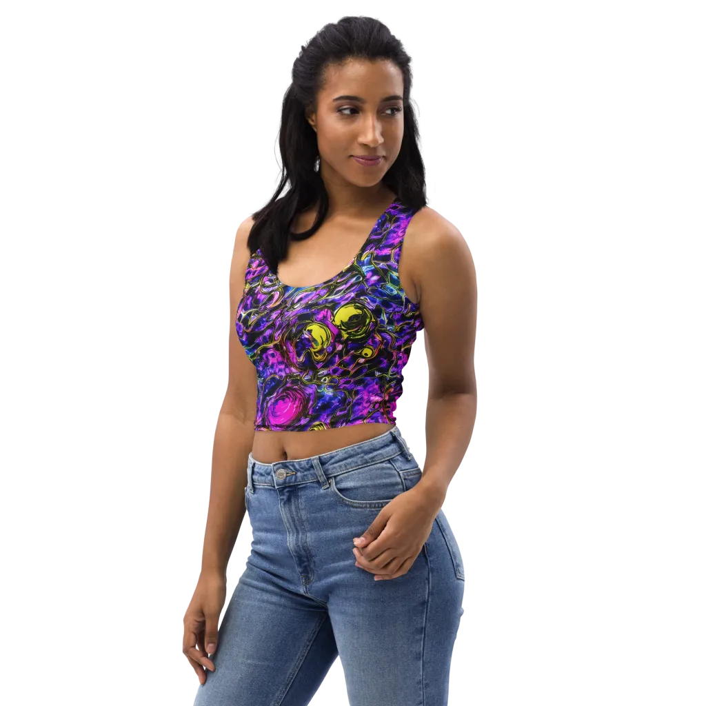 Midnight Fluorescence on Crop Top — Left Front