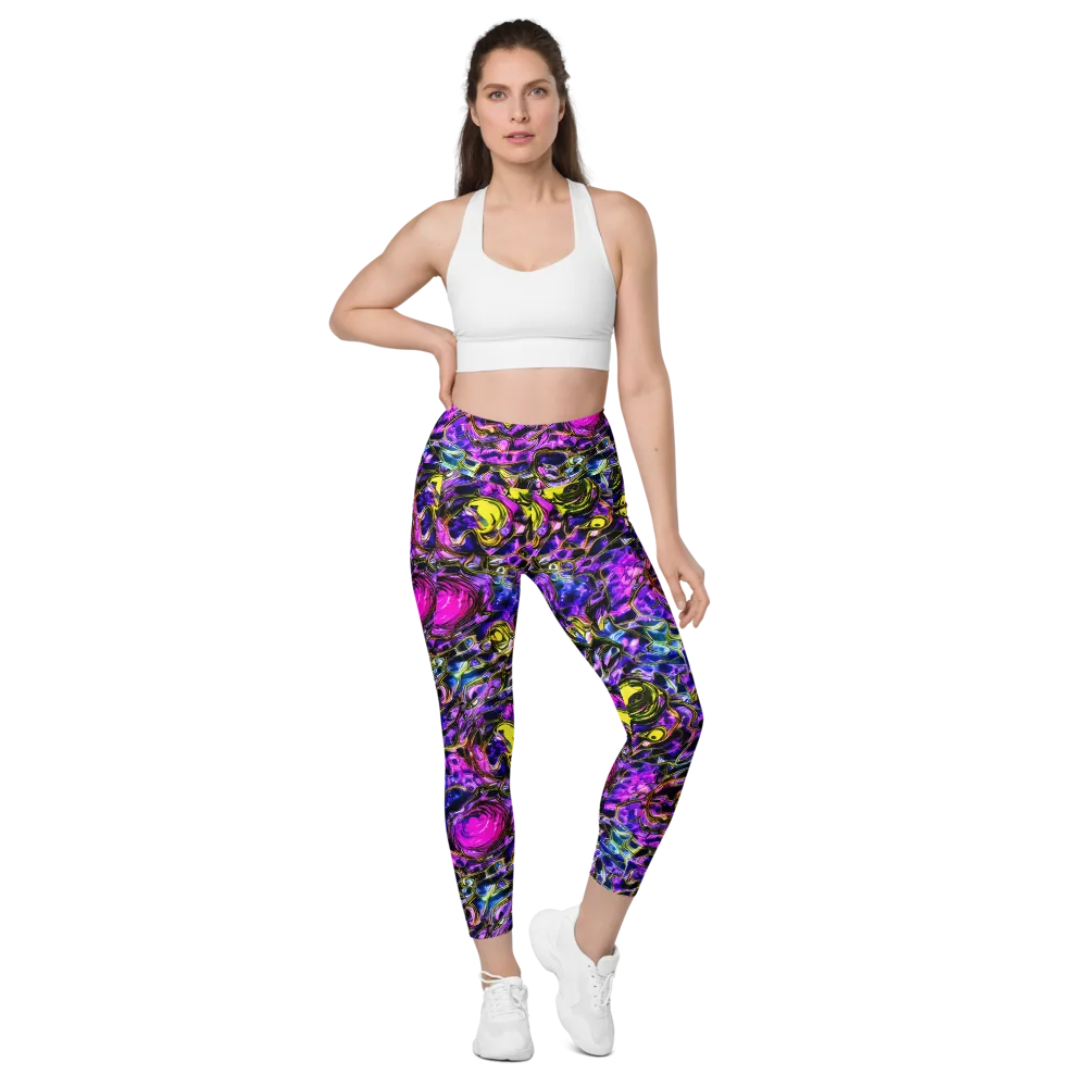 Midnight Fluorescence on Leggings with Pockets — Front