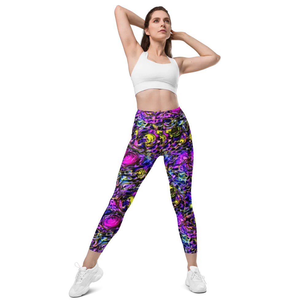 Midnight Fluorescence on Leggings with Pockets — Front