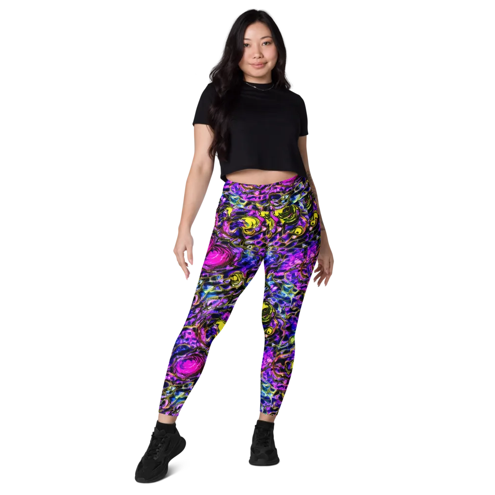 Midnight Fluorescence on Leggings with Pockets — Front