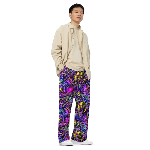 Midnight Fluorescence on a Wide-Leg Pants