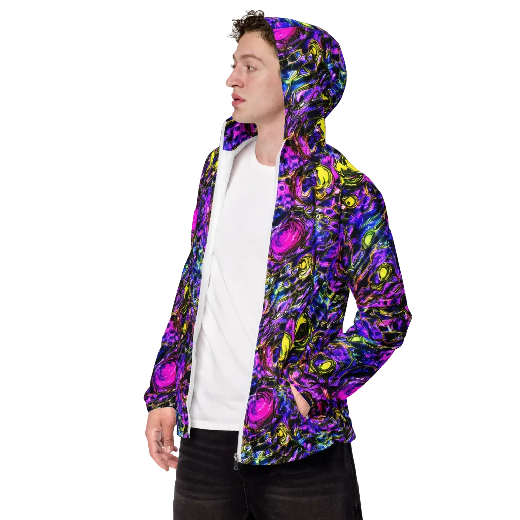 Midnight Fluorescence on Men's Windbreaker — Left Front