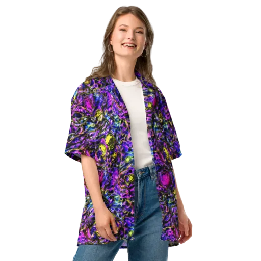 Midnight Fluorescence on a Button Shirt