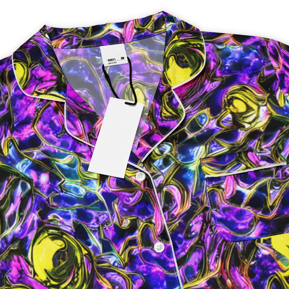 Midnight Fluorescence on Women's Short Sleeve Pajama Top — Product details