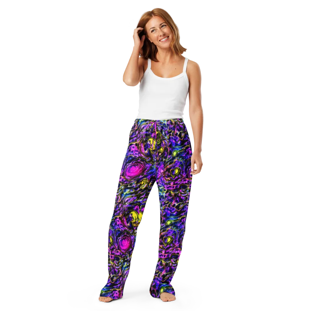 Midnight Fluorescence on Women's Pajama Pants — Front