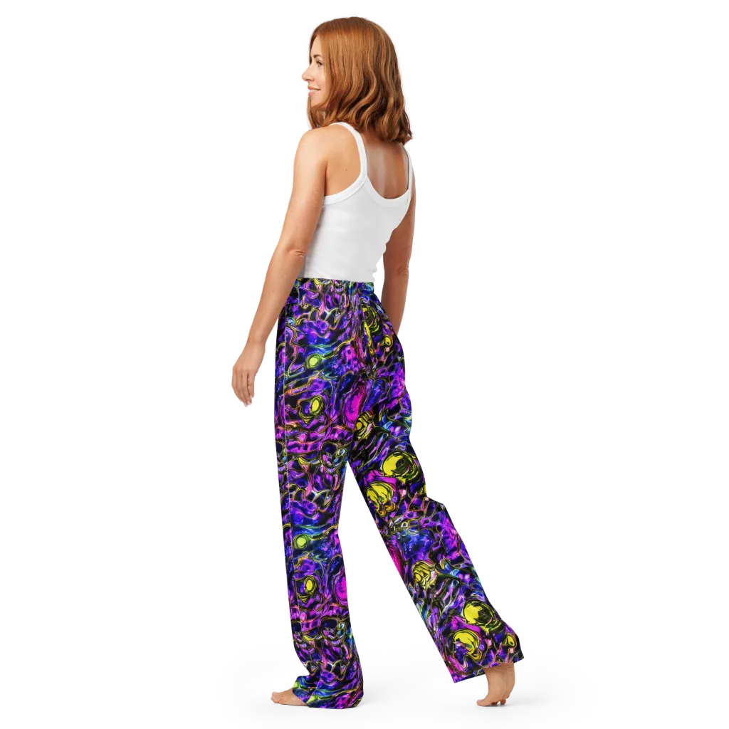 Midnight Fluorescence on Women's Pajama Pants — Back