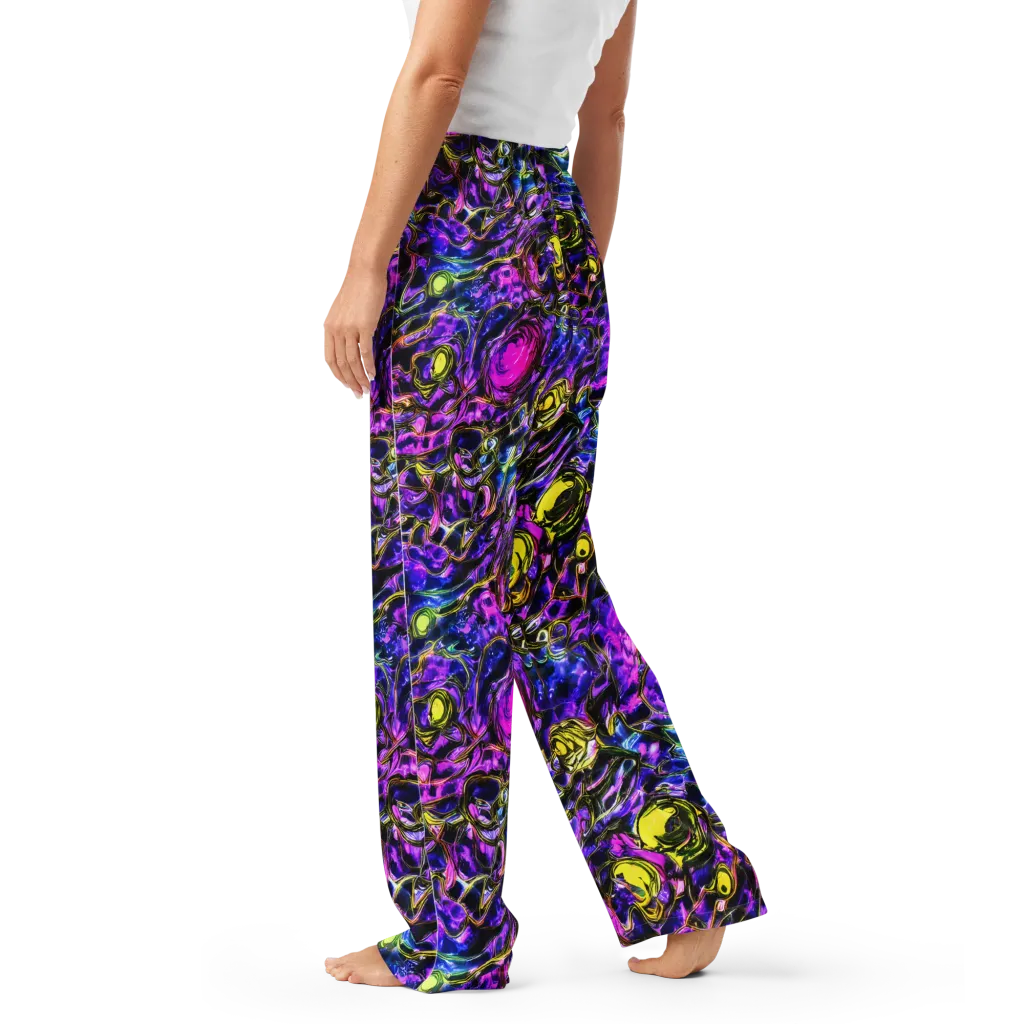 Midnight Fluorescence on Women's Pajama Pants — Left
