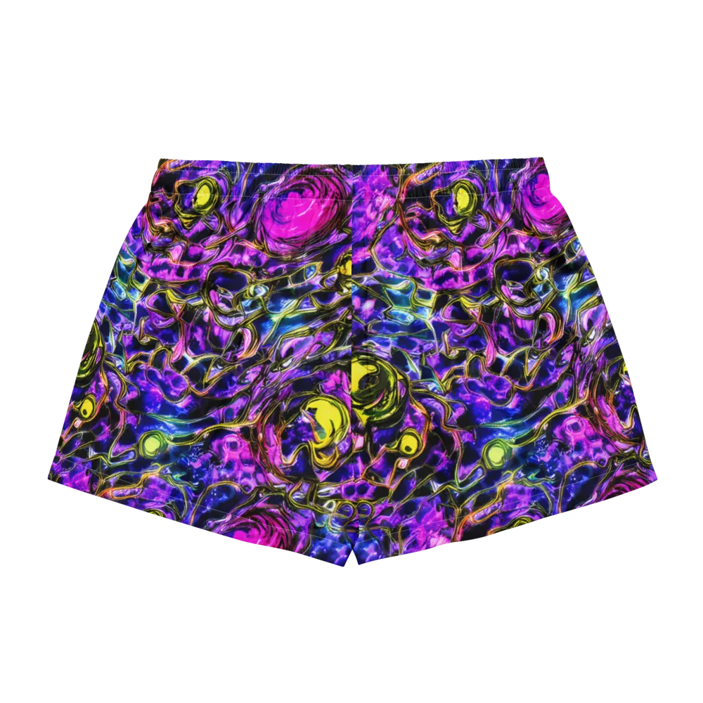 Midnight Fluorescence on Women's Pajama Shorts — Back