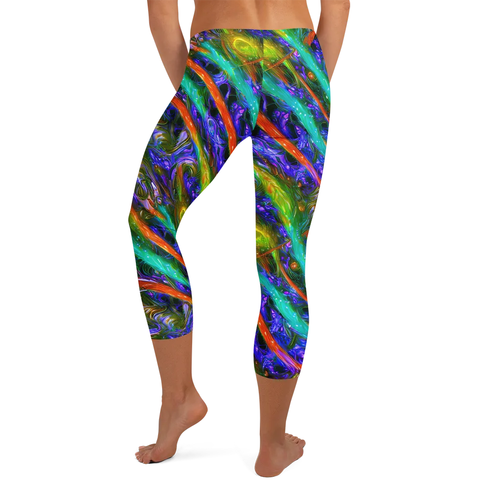 Turbulent Prism on Capri Leggings — Back