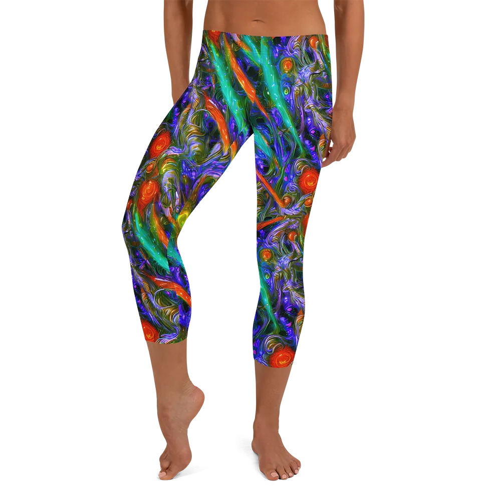 Turbulent Prism on Capri Leggings — Front
