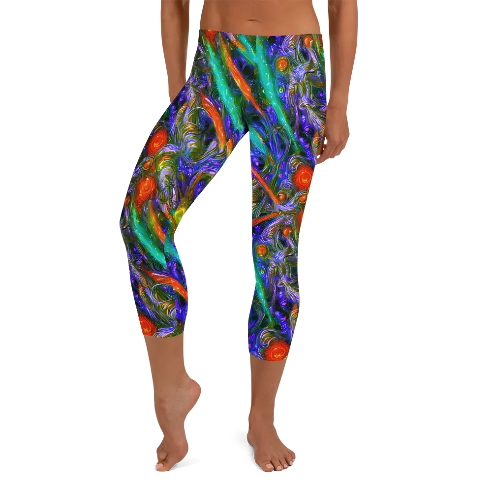 Turbulent Prism on Capri Leggings — Front