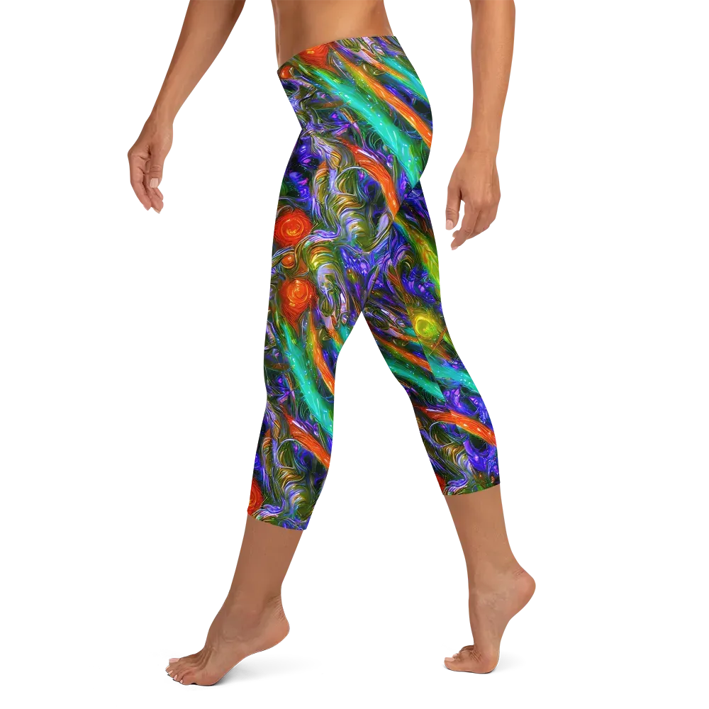 Turbulent Prism on Capri Leggings — Left