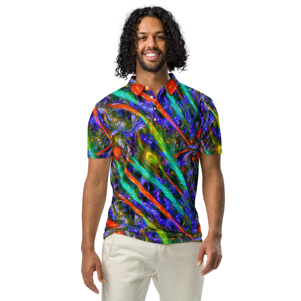 Turbulent Prism on Men's Slim Fit Polo Shirt — Front