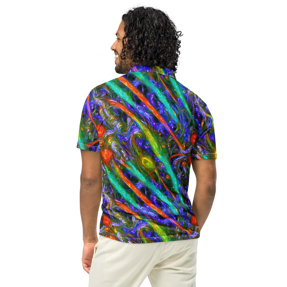 Turbulent Prism on Men's Slim Fit Polo Shirt — Back