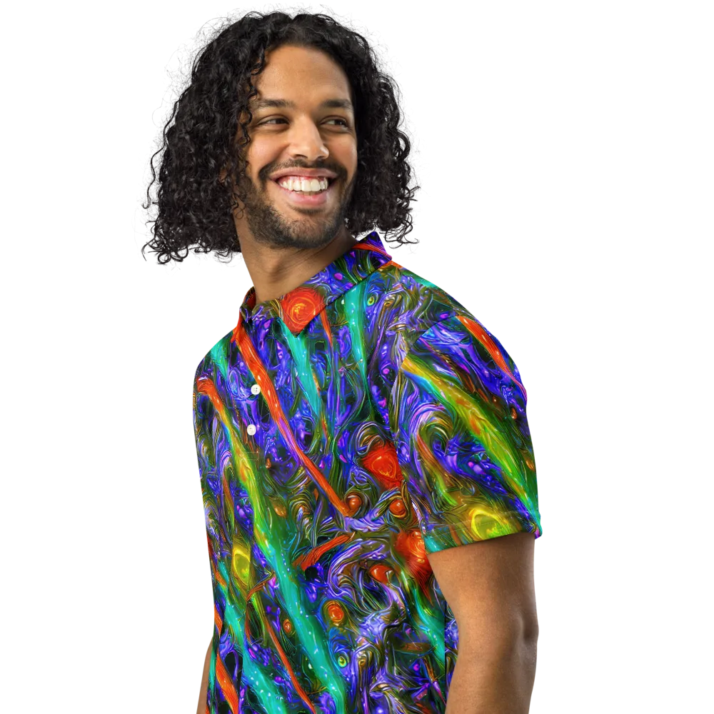Turbulent Prism on Men's Slim Fit Polo Shirt — Left Front