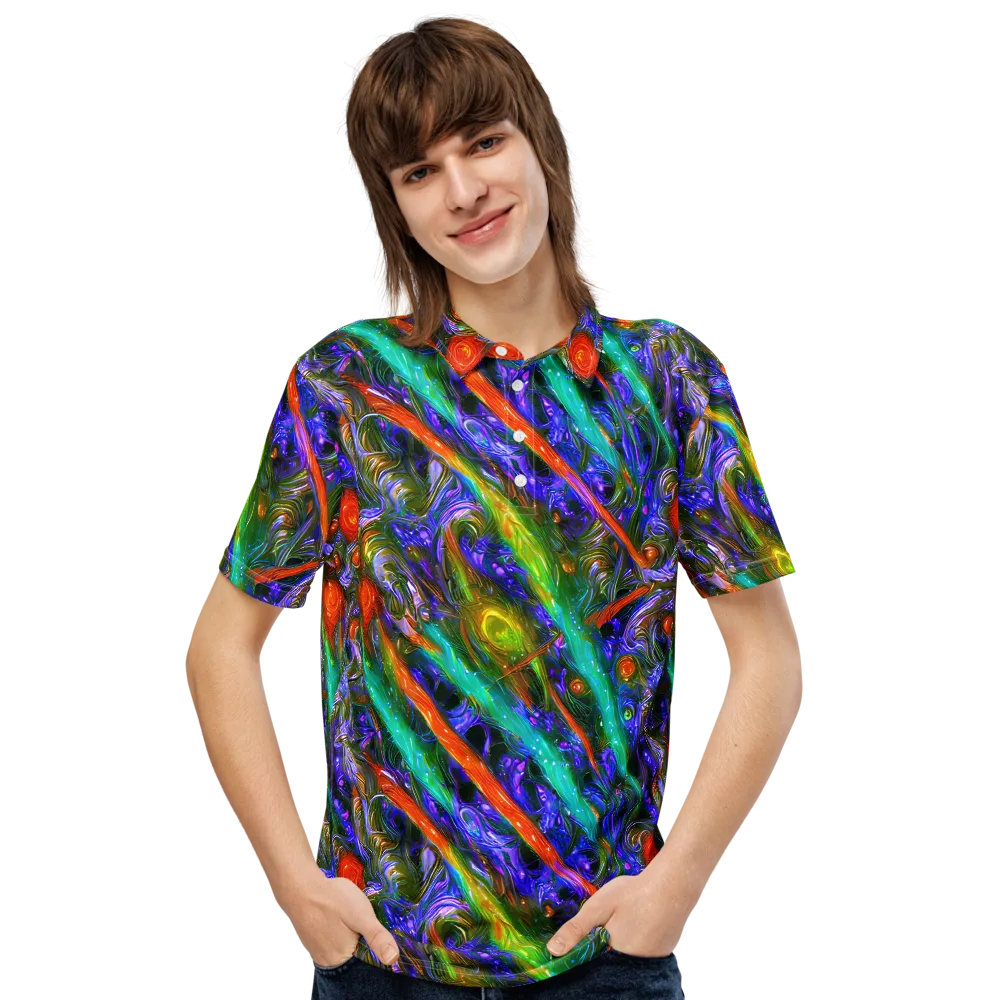 Turbulent Prism on Men's Slim Fit Polo Shirt — Front