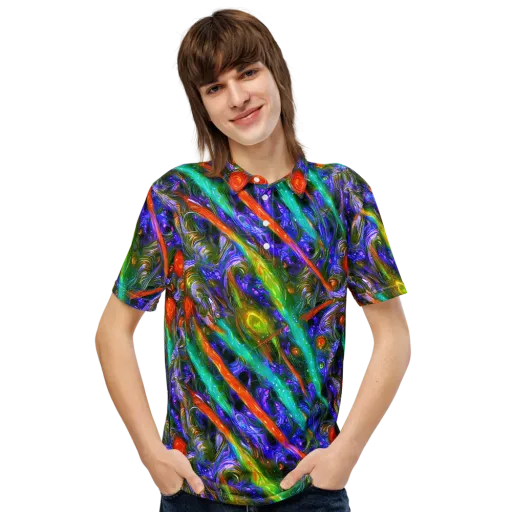 Turbulent Prism on a Men's Slim Fit Polo Shirt