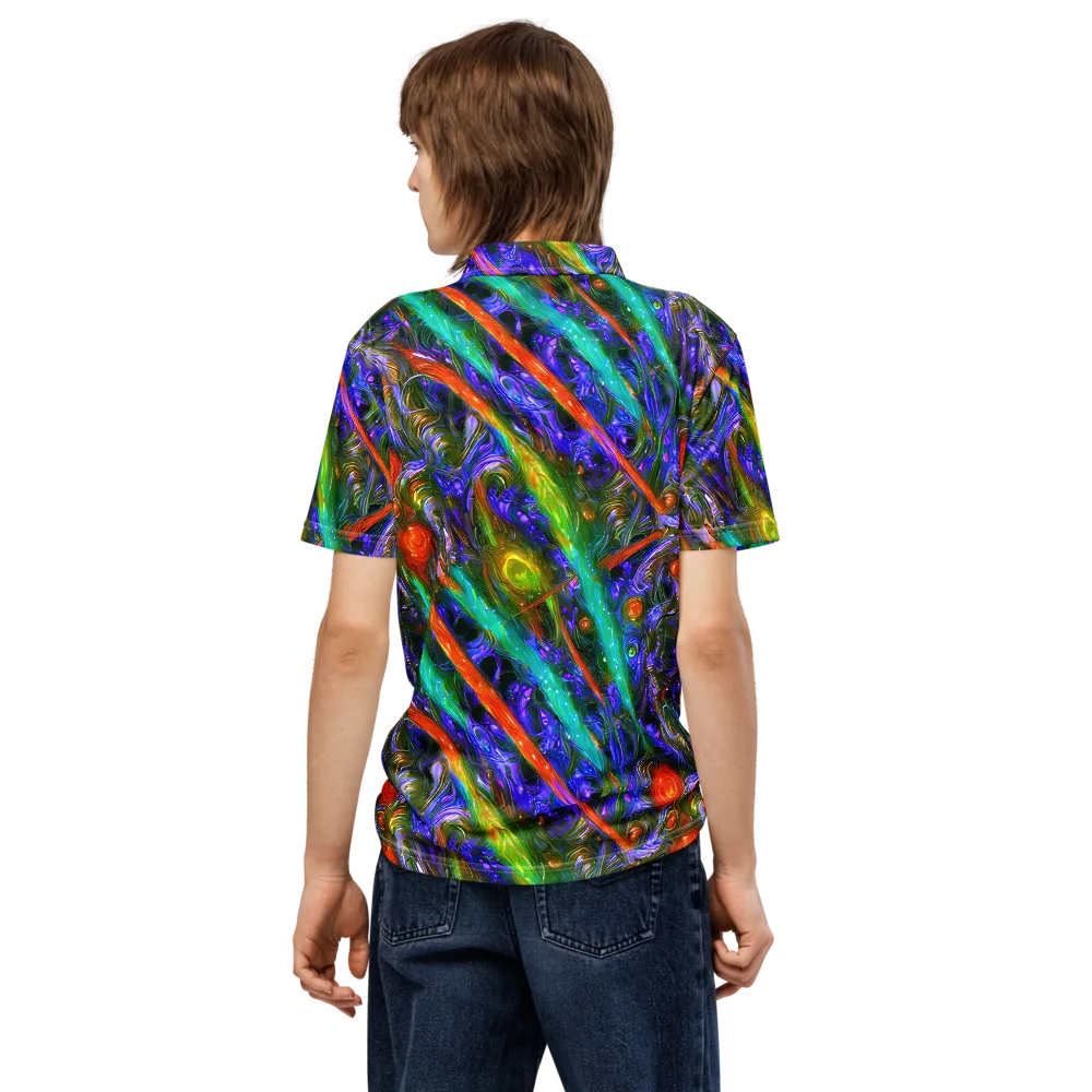 Turbulent Prism on Men's Slim Fit Polo Shirt — Back