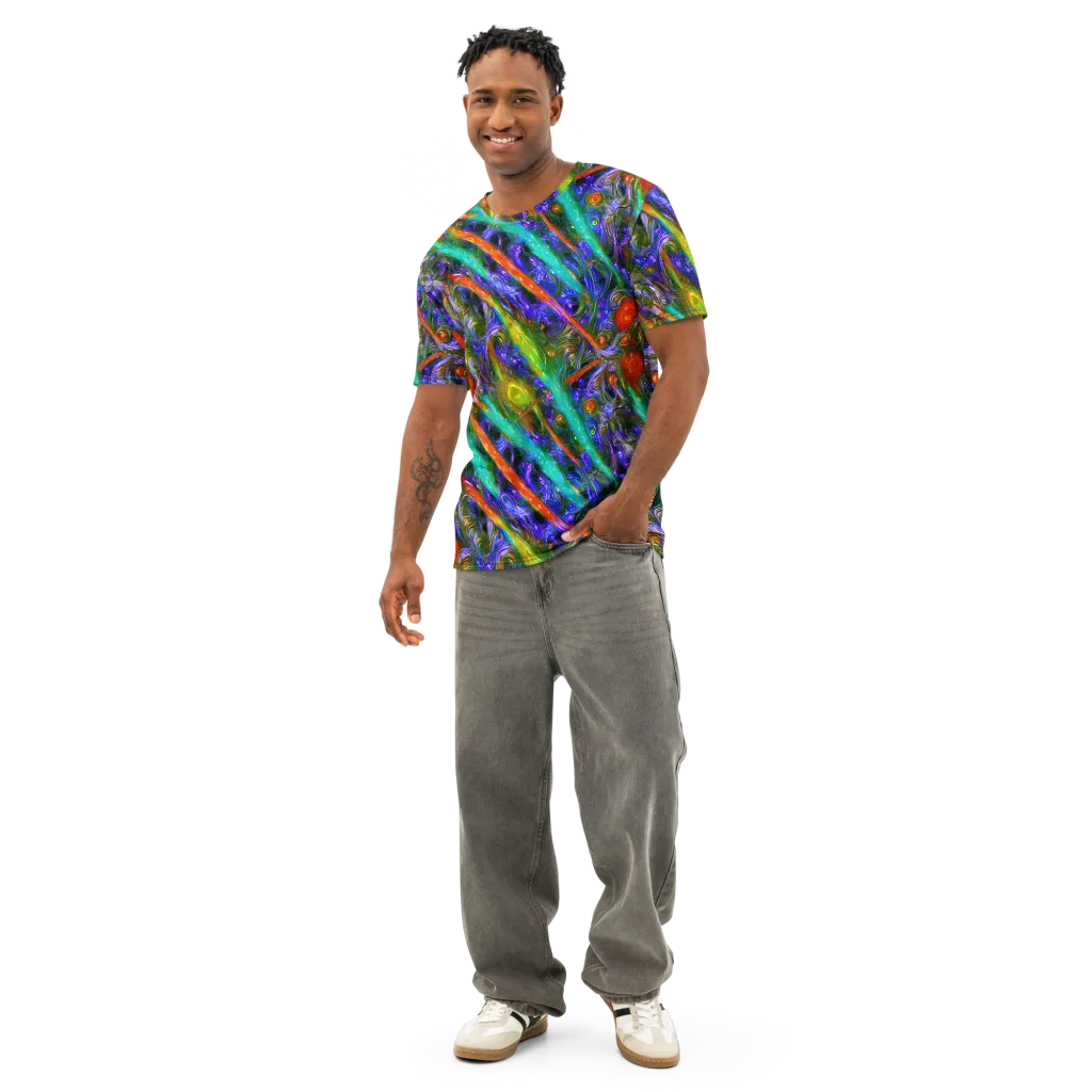 Turbulent Prism on Men's Cotton Crew Neck T-Shirt — Front
