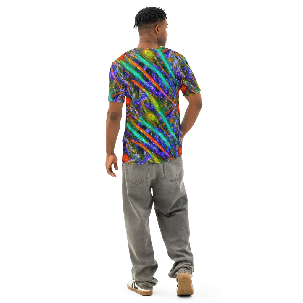 Turbulent Prism on Men's Cotton Crew Neck T-Shirt — Back