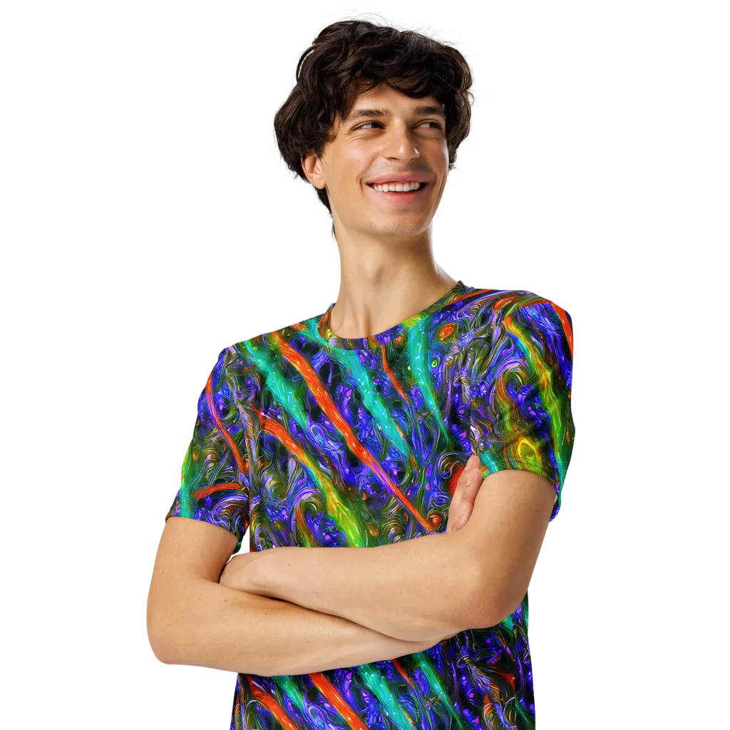 Turbulent Prism on Men's Crew Neck T-Shirt — Left Front